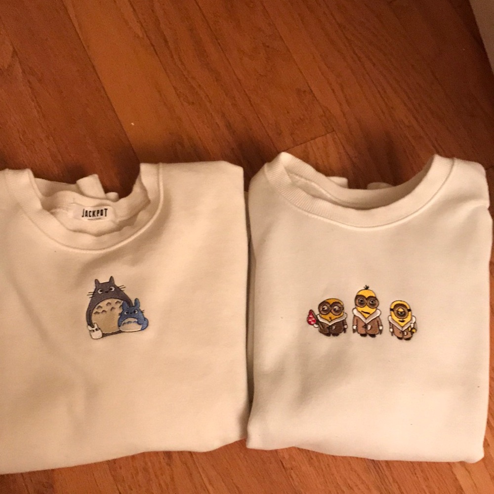Korean Embroidered Sweater minion tottoro